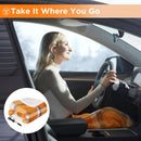 Heated Car Blanket with 3 Heating Levels 4 Hours Auto Off 12 Volt Electric Blanket for Car Truck SUV RV Machine Washable 59 x 43 (Orange Buffalo Plaid)-7