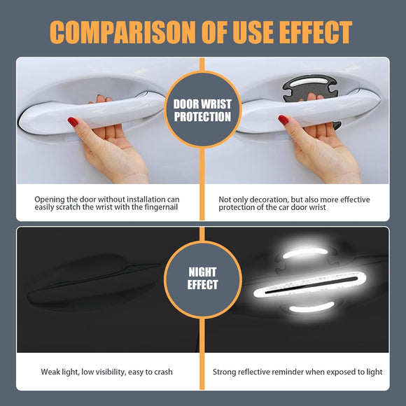 Car Door Handle Protector Car Handle Cover Car Handle Protectors for Vehicles Universal for Most Cars Trucks and Vans (White & Black #8PCS)