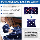 Car Heated Blanket - 12-Volt Portable Blanket for Car Truck SUV RV - Soft Flannel and Sherpa - Travel Size 59 x 43-7