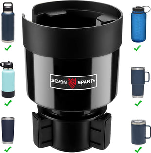 Car Cup Holder Expander with Adjustable Base Compatible with Hydro Flasks 32/40 Ounce Compatible with Yeti Ramblers 20/26/30 Ounce Other Bottles in 3.4-3.8 (Black)