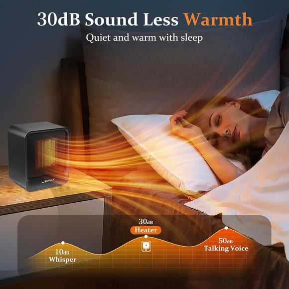 Electric Space Heater Small Heater for Indoor Use 500W PTC Fast Heating Portable Heaters Overheating & Tip-Over Protection Mini Personal Heater for Office Desk Camping Black