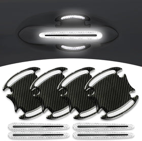Car Door Handle Protector Car Handle Cover Car Handle Protectors for Vehicles Universal for Most Cars Trucks and Vans (White & Black #8PCS)