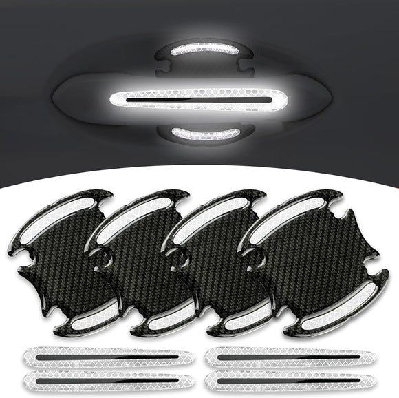 Car Door Handle Protector Car Handle Cover Car Handle Protectors for Vehicles Universal for Most Cars Trucks and Vans (White & Black #8PCS)