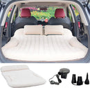 SUV Air Mattress Thickened and Double-Sided Flocking Travel Camping Bed with 2 Pillows & Electric Pump Dedicated Mobile Cushion Inflatable Bed for SUV Trunk and Rear Seat (Beige and Coffee)-3