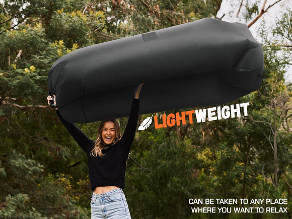 Inflatable Lounger Air Sofa Hammock-Portable Water Proof& Anti-Air Leaking Design-Ideal Couch for Backyard Lakeside Beach Traveling Camping Picnics & Music Festivals (Black)