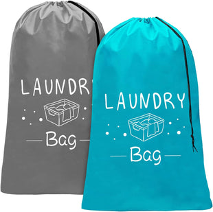 2 Pack Extra Large Travel Laundry Bag Dirty Clothes Organizer with Drawstring Heavy Duty Travel Laundry Bags Easy Fit a Laundry Hamper Travel Essentials