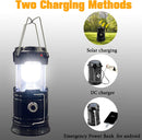 Collapsible Portable LED Camping Lantern Lightweight Waterproof Solar USB Rechargeable LED Flashlight Survival Kits for Indoor Outdoor Home Emergency Light Power Outages Hiking Hurricane 4-Pack-4