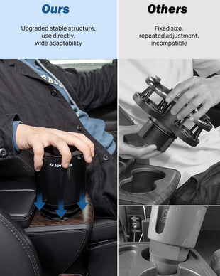 Large Stable Cup Holder Expander for YETI Hydro Flask Hold 18-40 oz Bottles and Mugs Car Cup Holder Adapter with Adjustable Rubber Base