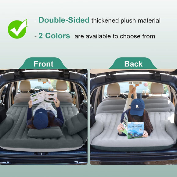 SUV Air Mattress with Double-Sided-Thick Flocked/with The Most Complete Sleeping Accessories/Car Mattress with Pump & Built-in Pillow/Car Air Mattress for Auto Camping Road Trip