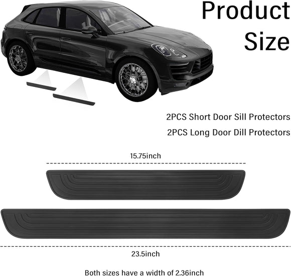 4PCS Car Door Sill Protector Anti-Scratch Rubber Car Door Protector Edge Guards for Door Steps Universal Waterproof Door Threshold Strips Exterior Accessories for Car Truck SUV (Black Width 2.36)