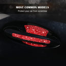 8pcs Bling Car Door Handle Protector Stickers Crystal Rhinestone Glitter Car Door Handles Cup Scratch Protectors Decals Universal (Red)-4
