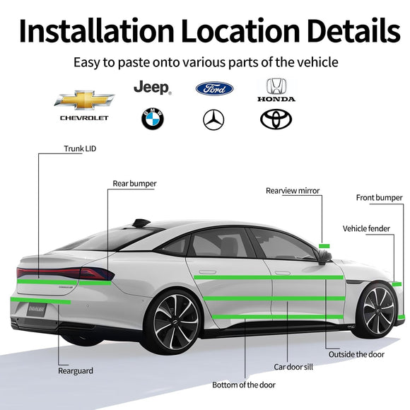 Upgraded carbon fiber wrap door sill protector car door protector edge guards car vinyl wrap Vinyl Automotive Protection Film Anti-Collision Fits for car Truck SUV Motorcycle (2.7In x 33Ft)