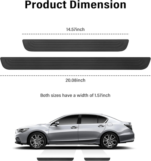 4PCS Car Door Sill Protector Anti-Scratch & Waterproof Car Door Sills Scratch Protection Universal Car Exterior Accessories Automotive Door Entry Guard for Car Truck SUV (Black Width 1.57)