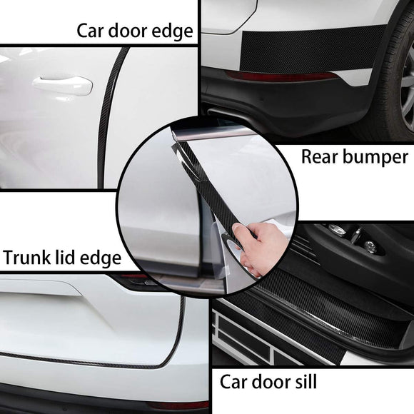 Car Door Edge Guards Door Sill Protector 2.7In x 33Ft 5D Carbon Fiber Car Wrap Film Vinyl Automotive Wrap Film Anti-Collision Fits for Most Vehicles (Black)