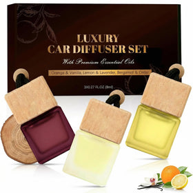 Car Air Freshener Hanging - 3-Pack Citrus Collection Car fresheners long lasting Car Air Freshener for Women and Men Premium Car Aromatherapy Essential Oil Diffuser Gift Set
