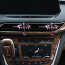Bling Wyvern Car Air Freshener Vent Clips 2pcs Alloy Purple Enamel Dragon Vent Clips Car Accessories Refillable Car Diffuser with Felt Mads Coffee Fragrance Tablets-6