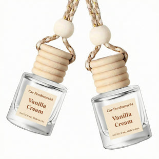 Car Air Freshener Diffuser 2 Pack Hanging Air Freshener Diffuser - Vanilla Cream Fragrance Oil Air D iffuser for Car 45+ days Long Lasting Fragrance Made in USA C ar Air Fresheners (V54)