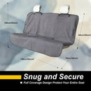 Back Seat Cover for Car Trucks Van SUV Waterproof Rear Bench Towel Seat Covers for Dogs and Kids Automotive Backseat Protector (Grey)-7