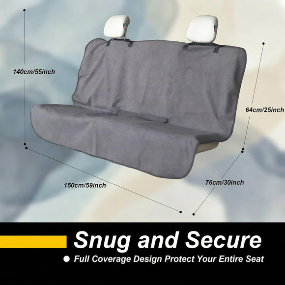 Back Seat Cover for Car Trucks Van SUV Waterproof Rear Bench Towel Seat Covers for Dogs and Kids Automotive Backseat Protector (Grey)
