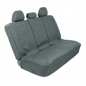 Flexfit Gray Rear Seat Cover for Car SUV & Truck - Durable Canvas Material Back Car Seat Covers 60/40 Split Bench Protector - Back Seat Cover & Back Seat Protector Interior Accessories