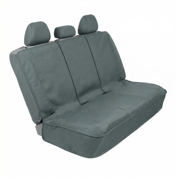 Flexfit Gray Rear Seat Cover for Car SUV & Truck - Durable Canvas Material Back Car Seat Covers 60/40 Split Bench Protector - Back Seat Cover & Back Seat Protector Interior Accessories
