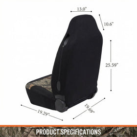 High Back Camo Seat Covers Airbag Compatible Large Size to Fit Truck Seats - Made with Cotton & Suede Fabric - Official Licensed Product - 0