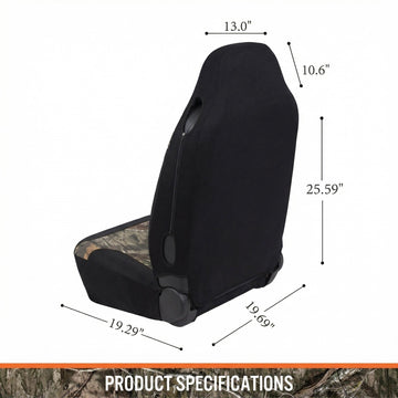 High Back Camo Seat Covers Airbag Compatible Large Size to Fit Truck Seats - Made with Cotton & Suede Fabric - Official Licensed Product - 0