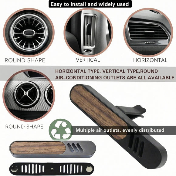 2 Packs Car Air Freshener Diffuser Car Diffusers for Essential Oils Perfume Diffuser &1Essential Oil Bottle 4 Unscent Reusable Fiber Sticks Custom Scent Metal & Wood Design Gift for Men