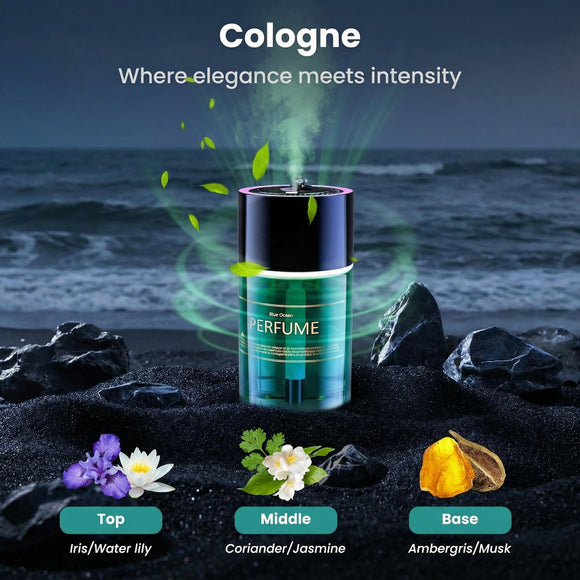 Car Air Freshener Car Diffuser with RGB Ambient Light & Starry Ceiling 4 Smart Scent Modes 120-Day Runtime Auto On/Off USB-C Rechargeable Cologne-Inspired Fragrance 120ML