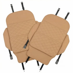 Seat Back Protector + Large Capacity Pocket Storage Organizer Preventing the Impact of Children Stepping on the Seat Backrest (Brown)