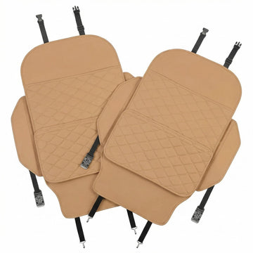 Seat Back Protector + Large Capacity Pocket Storage Organizer Preventing the Impact of Children Stepping on the Seat Backrest (Brown)