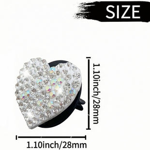 8 Pcs Bling Heart Air Vent Clips Crystal Car Fresheners Diffuser With Rhinestone Decoration Cute Interior Accessories for Women Girls (Silver)