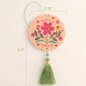 Essential Oil Air Freshener for Cars Set of 2 Home & Office - Colorful Decorative Hanging Air Freshener with Tassel Buttercup Vanilla Scented - 0