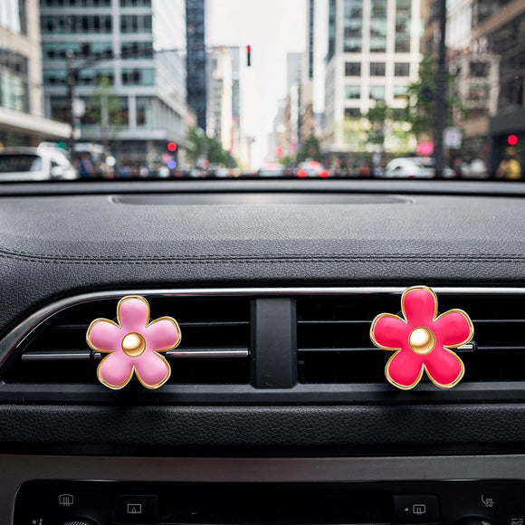 6 Pcs Daisy Flower Air Vent Clip Accessories Air Conditioning Outlet Clip Car Air Freshener Dashboard Accessories Charm Car Inter Decor(3 cm 3.3 cm Red Pink White)