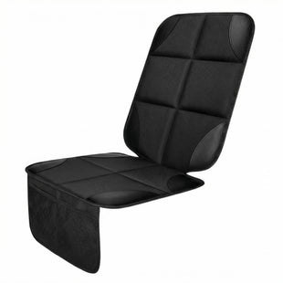 Car Seat Protector 1 Pack Car Seat Cushion Mat Thickest Padding Waterproof 600D Fabric Car Seat Covers for Non-Slip Backing Mesh Pockets for Baby and Pet (Black 1 Pack)