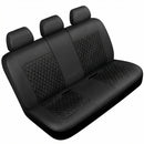 Faux Leather Back Seat Cover Universal Quilting Waterproof Bench Rear Seat Cover Universal car seat Cover Fit 95% Automotive Interior Covers for Sedans SUVs Vans Small Trucks All Black-1