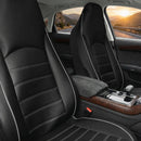 Classic Universal PU Leather Car Front Seat Covers High Back Bucket Seat Cover - Fit Most Cars Trucks SUVS or Vans 2 PCS Gray Trim Auto Seat Covers Set Car Seat Protector for All Seasons-7