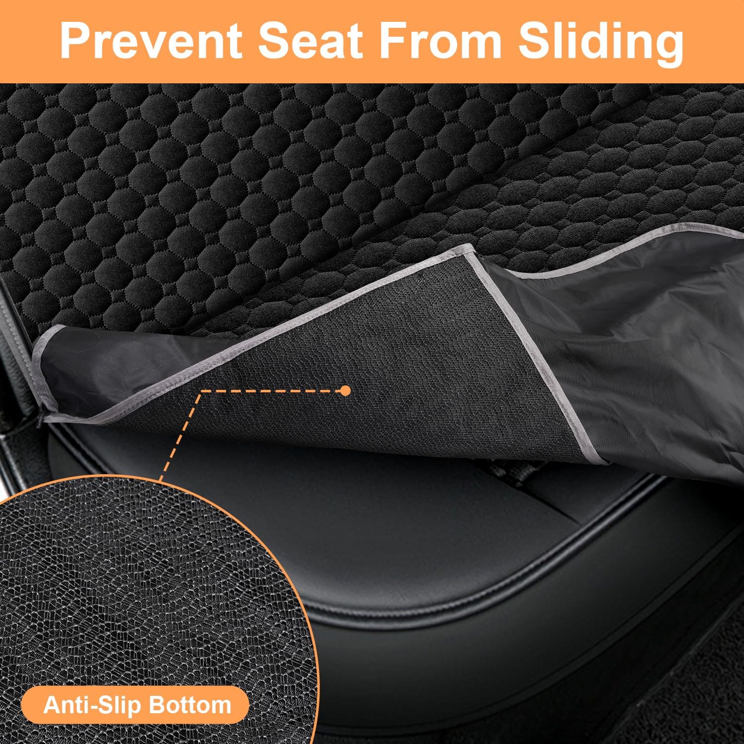 Dog Car Seat Cover for Back Seat, Waterproof Car Seat Protector for Dogs with Side Flaps, Scratchproof Dog Backseat Cover, Dog Hammock with Nonslip Bottom for SUVs, Standard(54" Wx55 L)