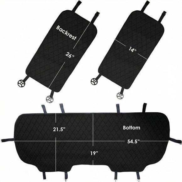 Car Seat Cushion Rear Set Black Faux Leather Automotive Seat Cushions - Universal Fit Rear Car Seat Cushions With Non-slip Silicone Backing for SUV Sedan Van Black - Rear Set