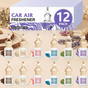 12 Pack Car Air Freshener Car Smell Air Freshener Diffuser Essential Oil Scent for Women & Men Long Lasting Fresheners Accessories Interior Hanging Automotive Fragrance with Many Flavors