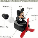 2Pcs Car Air Fresheners Cute Cartoon Mouse Pilot Men Women Car Perfume Rotating Propeller Automotive Air Outlet Fan Creative Diffuser Car Decoration (M.ickey+M.innie)-7