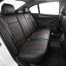 Leather Back Row Seat Covers Waterproof Rear Split Bench Car Seat Covers Vehicle Seat Cushion Cover Protector Universal Fit for Most Cars Sedan SUV Pickup Truck(Back Row/Black&Red)-1