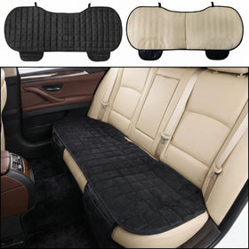 Rear Car Seat Mat Universal Car Rear Seat Covers with Pockets Bench Car Seat Cover Non-Slide Winter Pad Auto Seat Protector Flocking Cloth Covers Rear Car Seat Cover for Most 5-Seats Vehicle