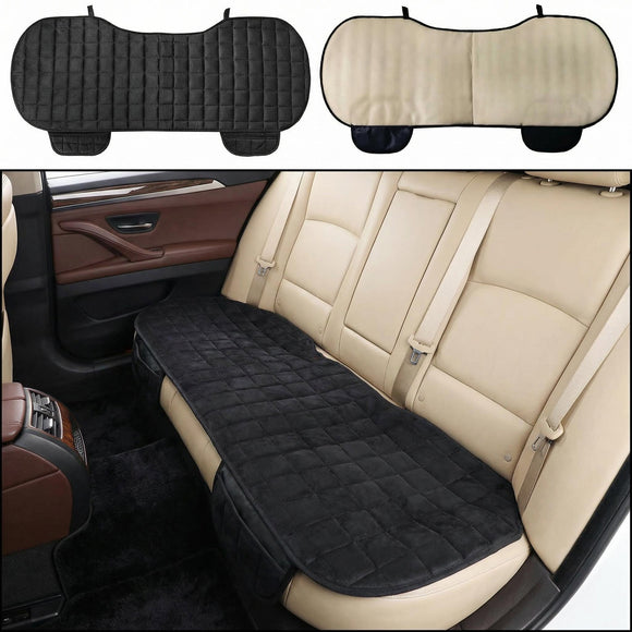 Rear Car Seat Mat Universal Car Rear Seat Covers with Pockets Bench Car Seat Cover Non-Slide Winter Pad Auto Seat Protector Flocking Cloth Covers Rear Car Seat Cover for Most 5-Seats Vehicle