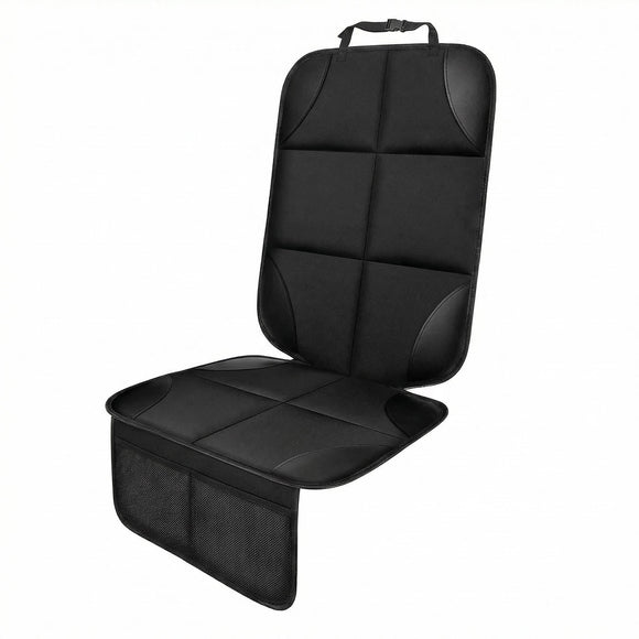 Car Seat Protector for Child Car Seat Durable 600D Fabric Waterproof Car Seat Cover with Thick Pad Non-Slip Backing (No Imprints) (1 pc -Black)