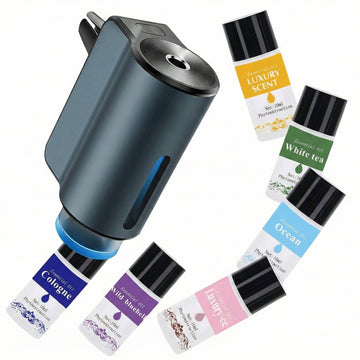 Smart Car Air Freshener Diffuser Car Aroma Diffuser Air Freshener Spray Automatic with 6PCS Cologne Aromatherapy Oil