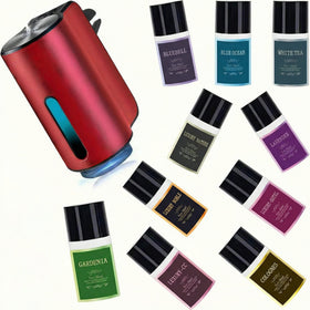 Car Air Freshener Diffuser Smart Car Aroma Diffuser Air Freshener Spray Automatic with 10PCS Cologne Aromatherapy Oil (red)