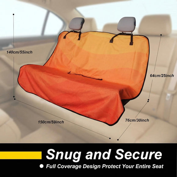 Back Seat Cover for Car Trucks Van SUV Waterproof Rear Bench Towel Seat Covers for Dogs and Kids Automotive Backseat Protector (Orange)