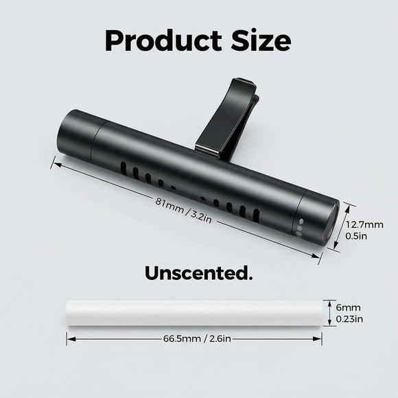 2pcs Car Perfume Diffuser With 12 Odorless Refill Sticks Essential Oil Car Diffuser Suitablefor:Car Bathroom OfficeScenario Cloakroom Bedrooms Birthday(Black)