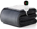 Heated Blanket Electric Throw - 50x60 Heating Blanket Throw 1/2/4/6/8 Hours Auto-Off 10 Heat Level Over-Heat Protection Flannel Sherpa ETL Certification-1